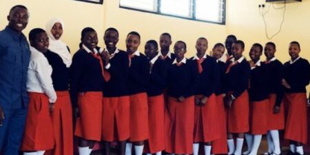 a group of school girls